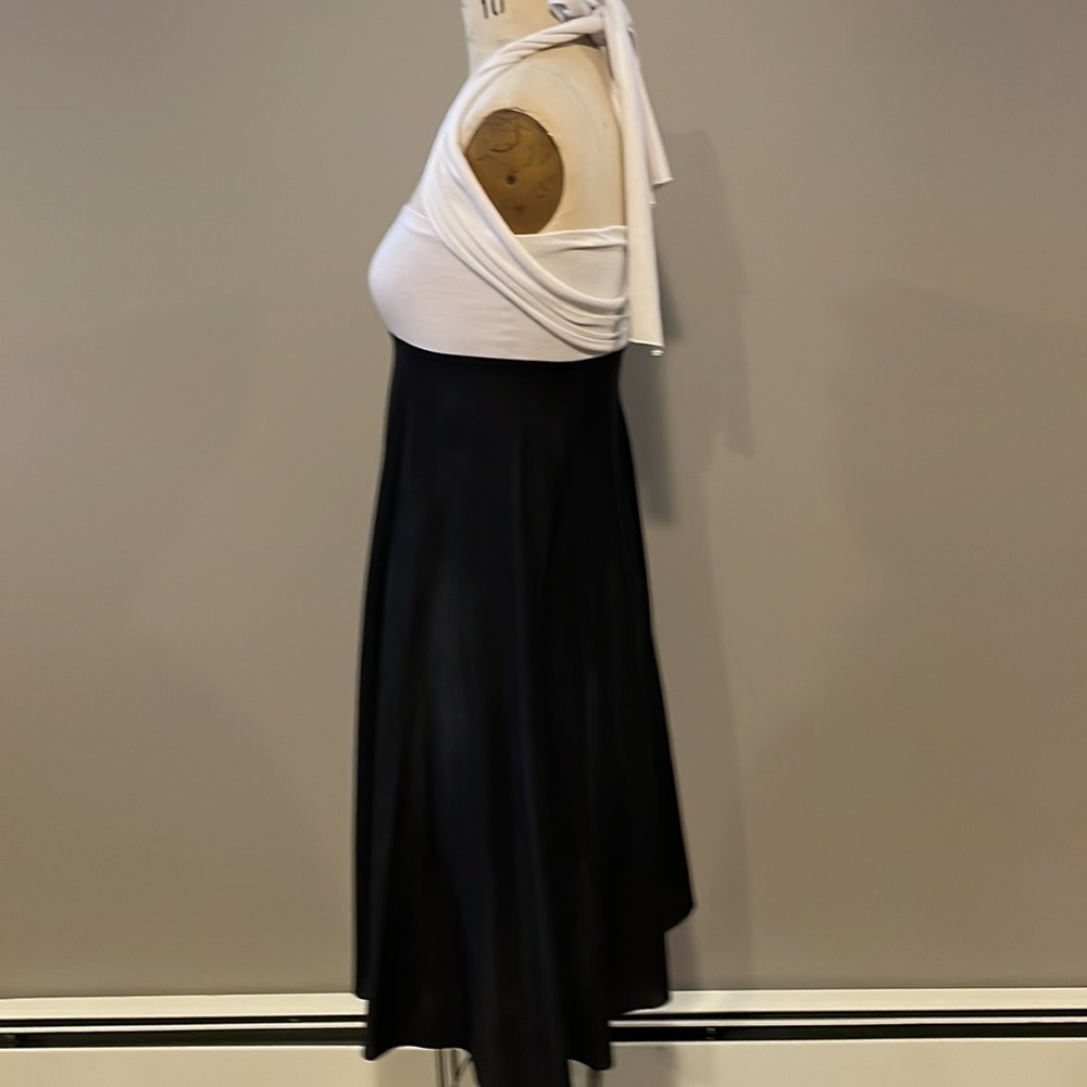 Kaniza strapless little black and white dress with sash - Picture 3 of 7
